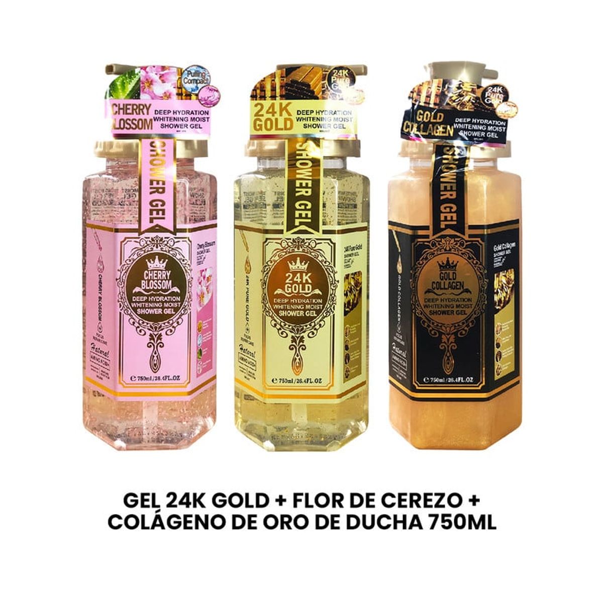 GENERICO - Gel 24k Gold + Flor de Cerezo + Colágeno de Oro de ducha 750ml