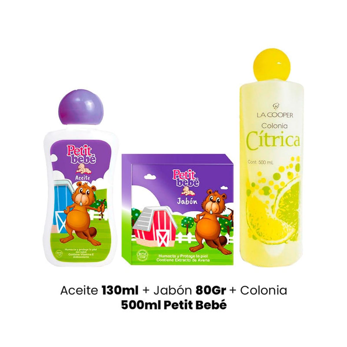 GENERICO - Aceite 130ml + Jabón 80Gr + Colonia 500ml Petit Bebé