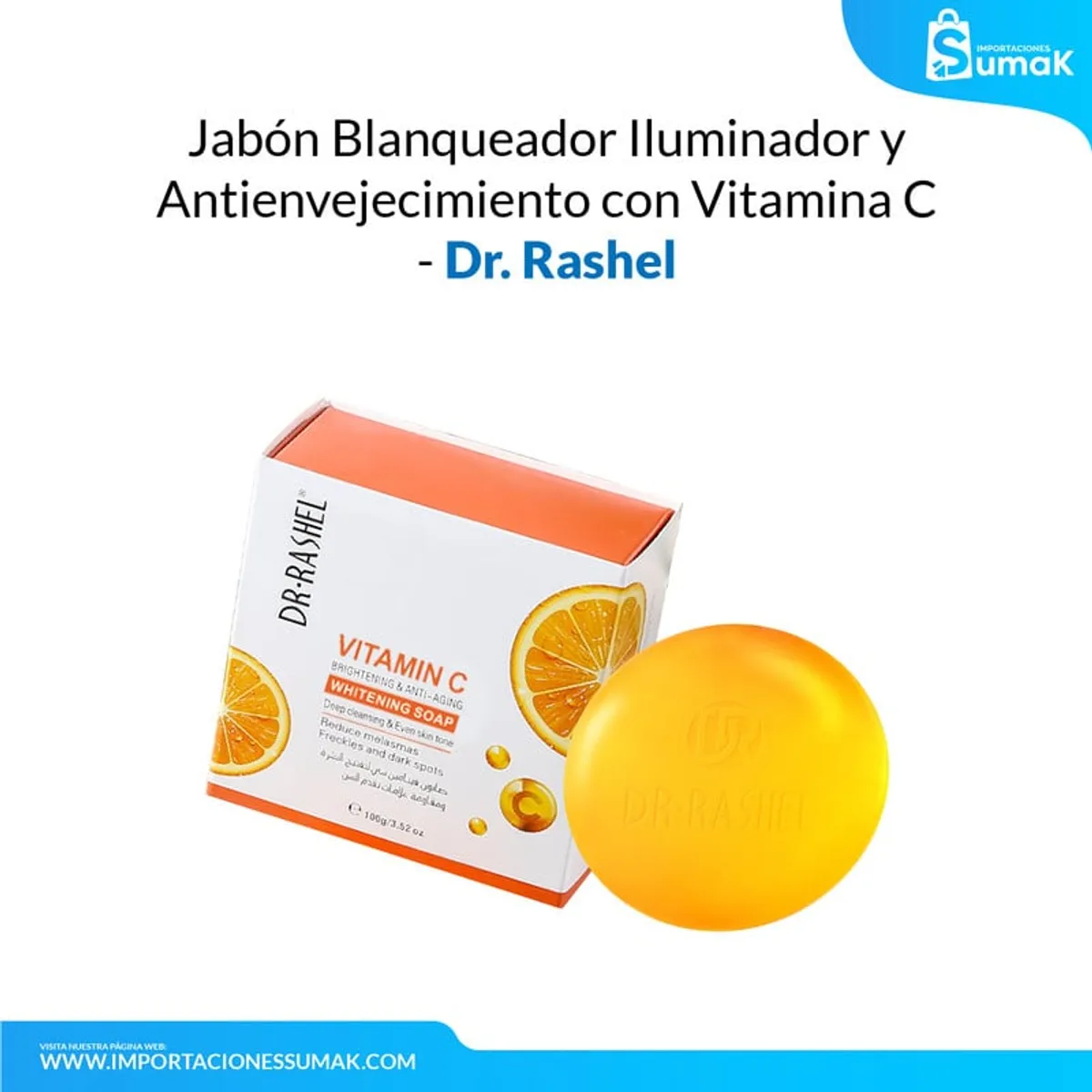 GENERICO - Jabón Blanqueador y Antienvejecimiento Con Vitamina C 50Gr Dr Rashel