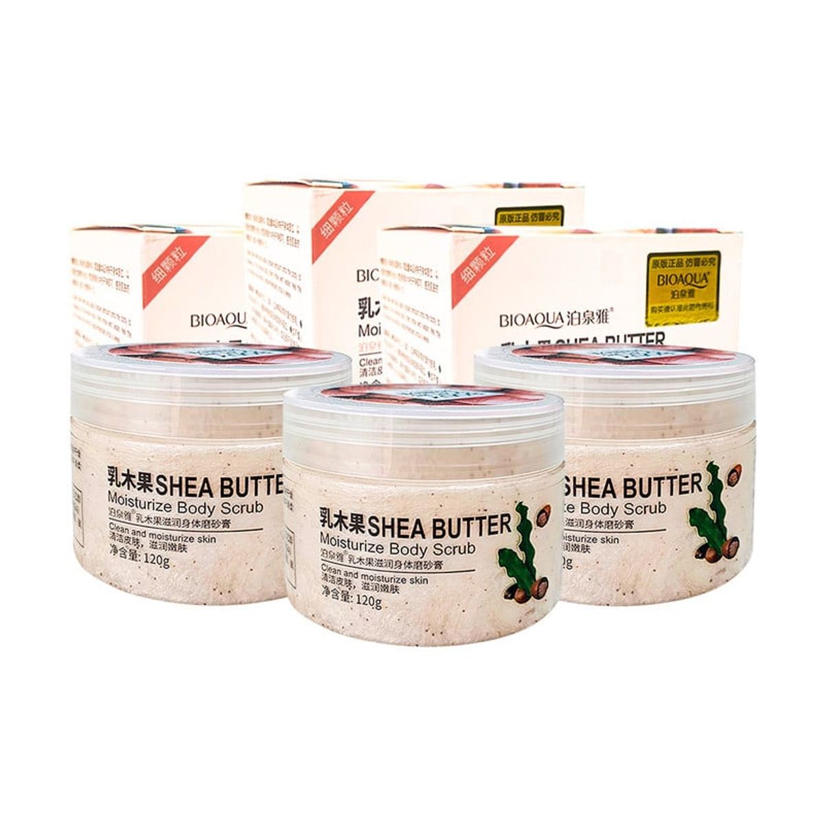 BIOAQUA - Exfoliante Corporal Shea Butter Bioaqua 120Gr 3 Unidades