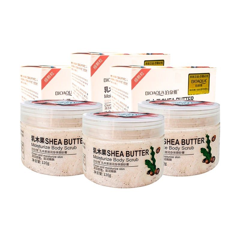 BIOAQUA - Exfoliante Corporal Shea Butter Bioaqua 120Gr 3 Unidades