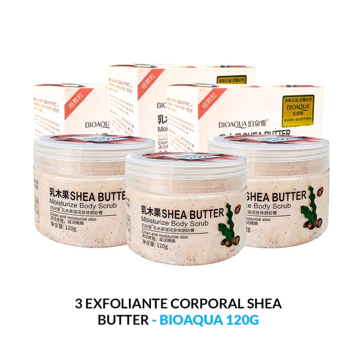 BIOAQUA - Exfoliante Corporal Shea Butter Bioaqua 120Gr 3 Unidades