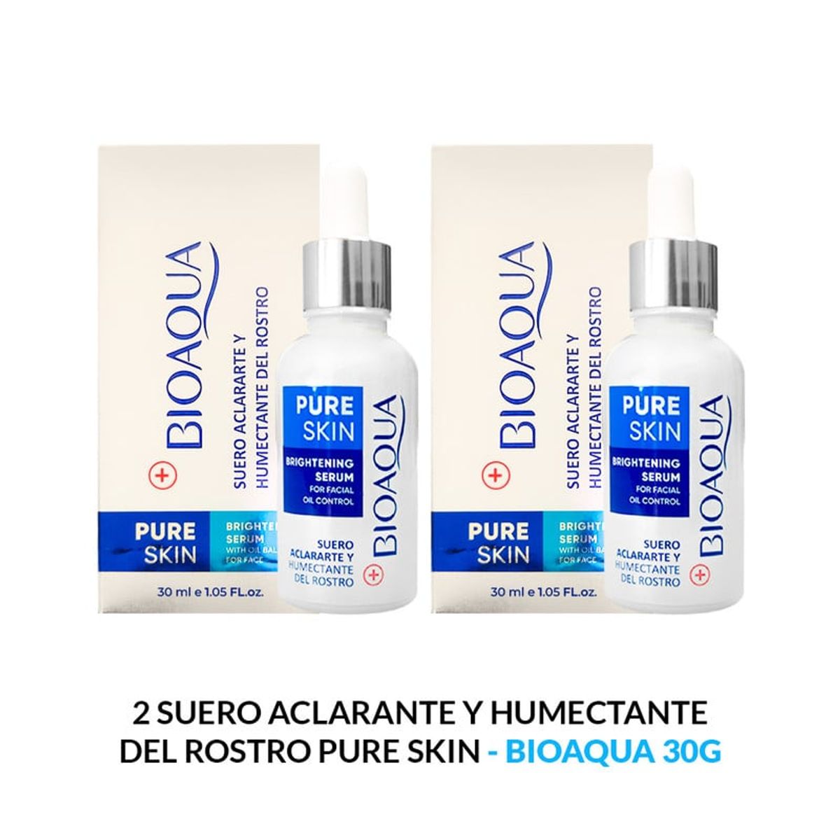BIOAQUA - Suero Aclarante y Humectante Del Rostro Bioaqua 30Gr 2 Unidades