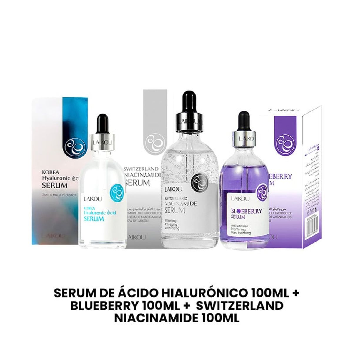 GENERICO - Serum Ácido Hialur 100ml + Blueberry 100ml + Switzerland Niacina 100ml