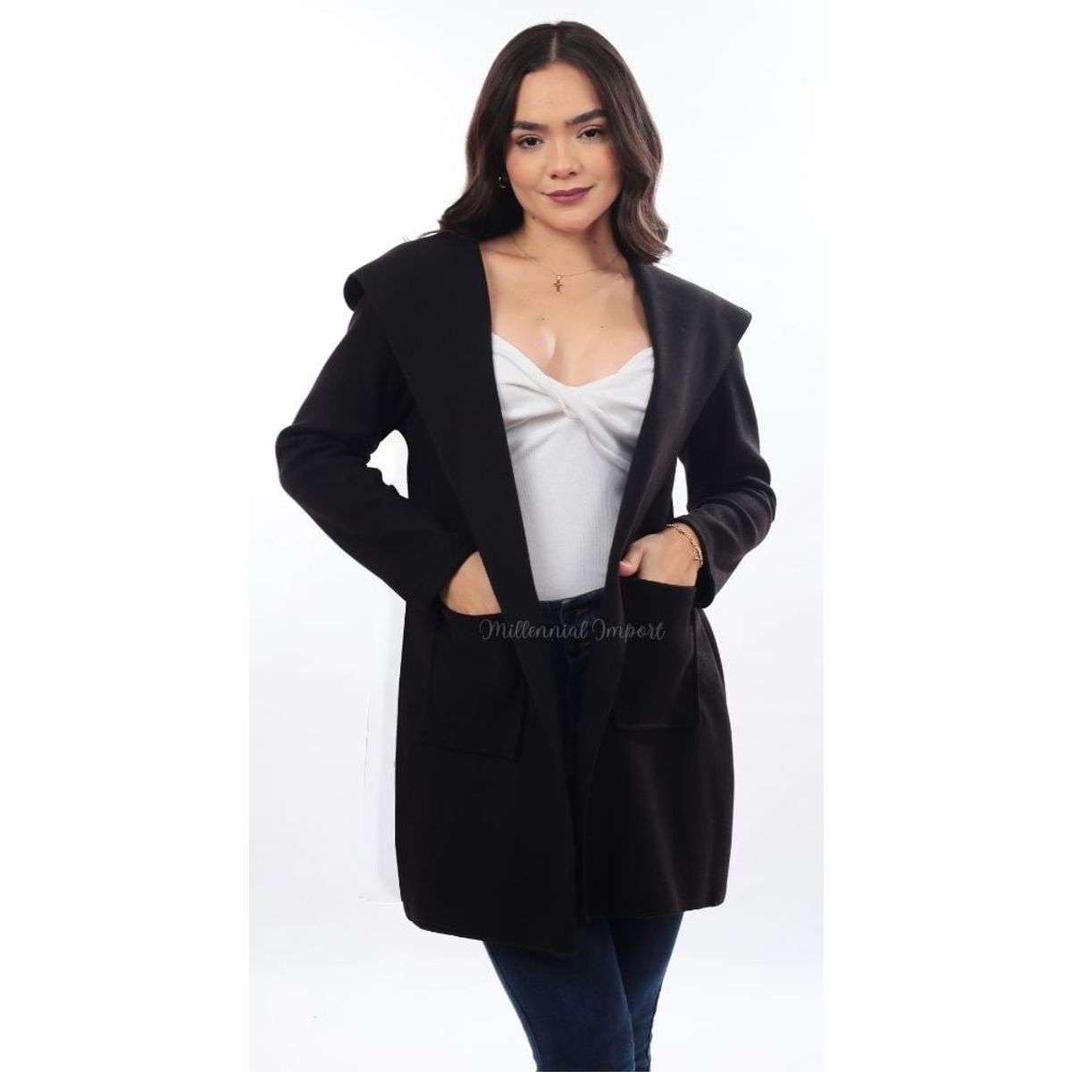 GENERICO - Chaqueta Abrigo Largo Blazer para Mujer - Moda Sofisticada