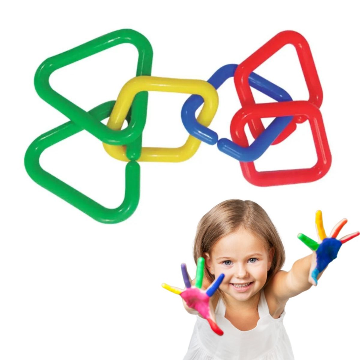 GENERICO - Eslabones Geométricos Anillos Conectores Juego Didáctico