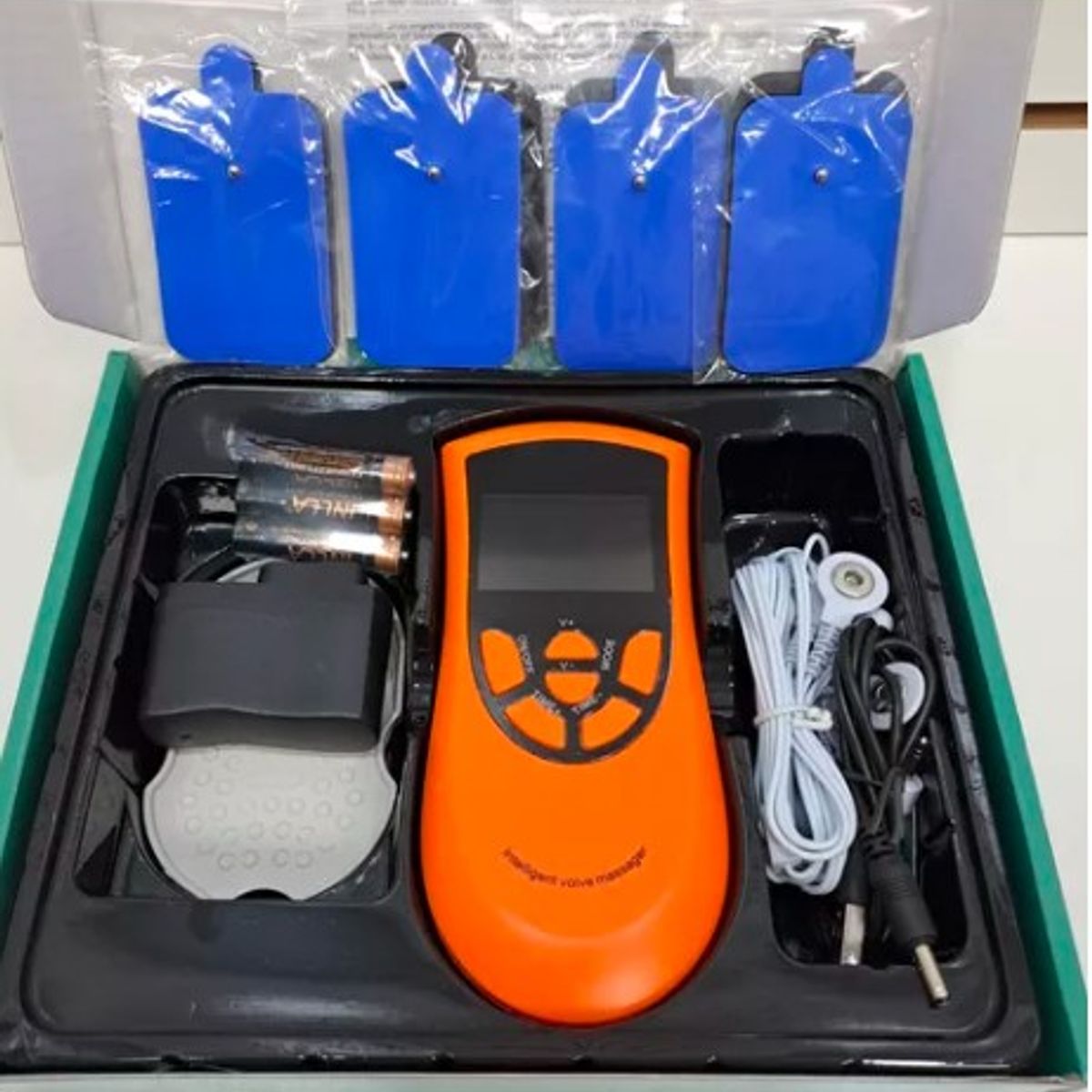 VICTORIA - Masajeador Electro estimulador Muscular 8 Parches-anaranjado