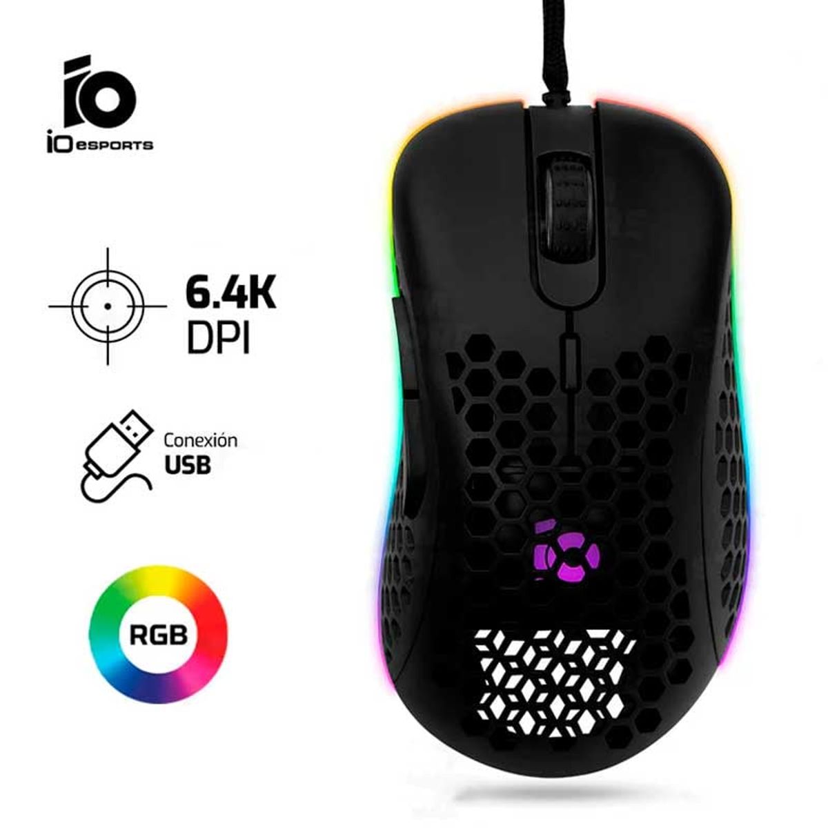 IO ESPORTS - Mouse IO ESPORTS BEAST 6,400 DPI RGB