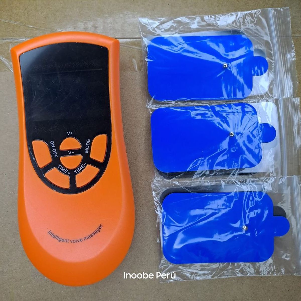 VICTORIA - Masajeador Electro estimulador Muscular 8 Parches-ANARANJADO