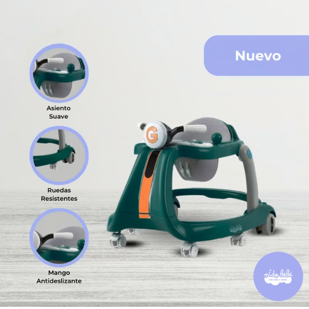 GENERICO - Andador de Bebé modelo moto Verde