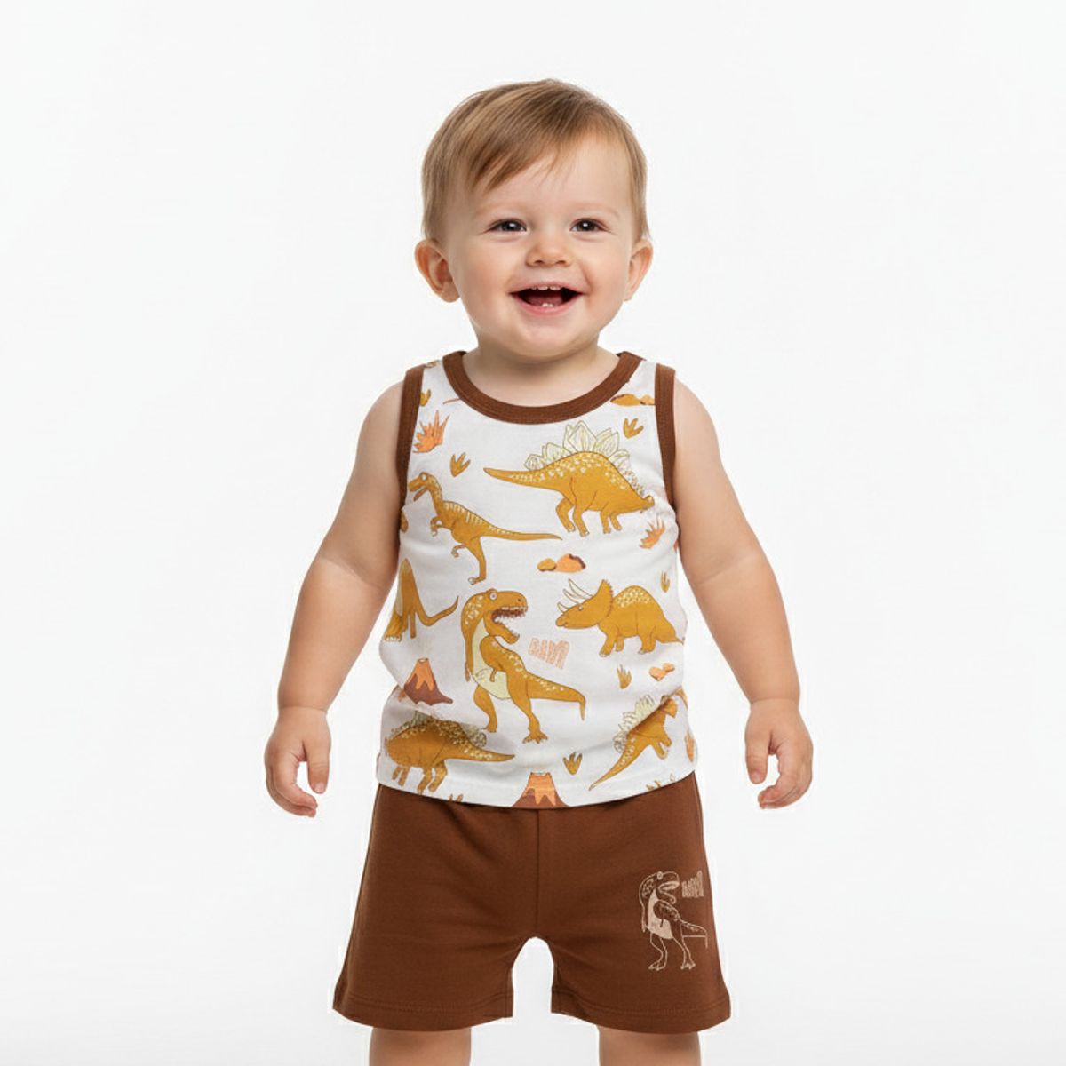 GENERICO - Conjunto Para Bebe BVD Dino Beige