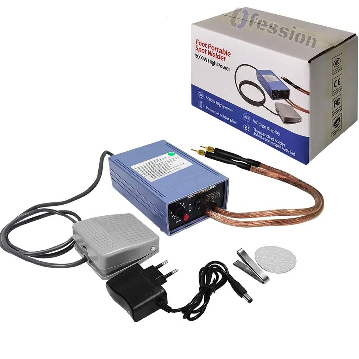 GENERICO - Soldador de puntos para baterias portatil recargable y pedal