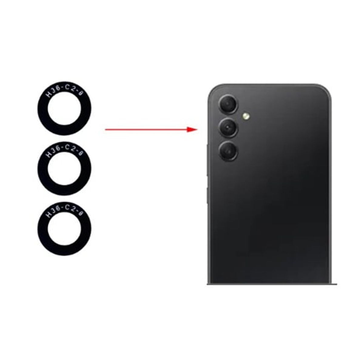 GENERICO - Repuesto lente Vidrio de cámara Samsung A24