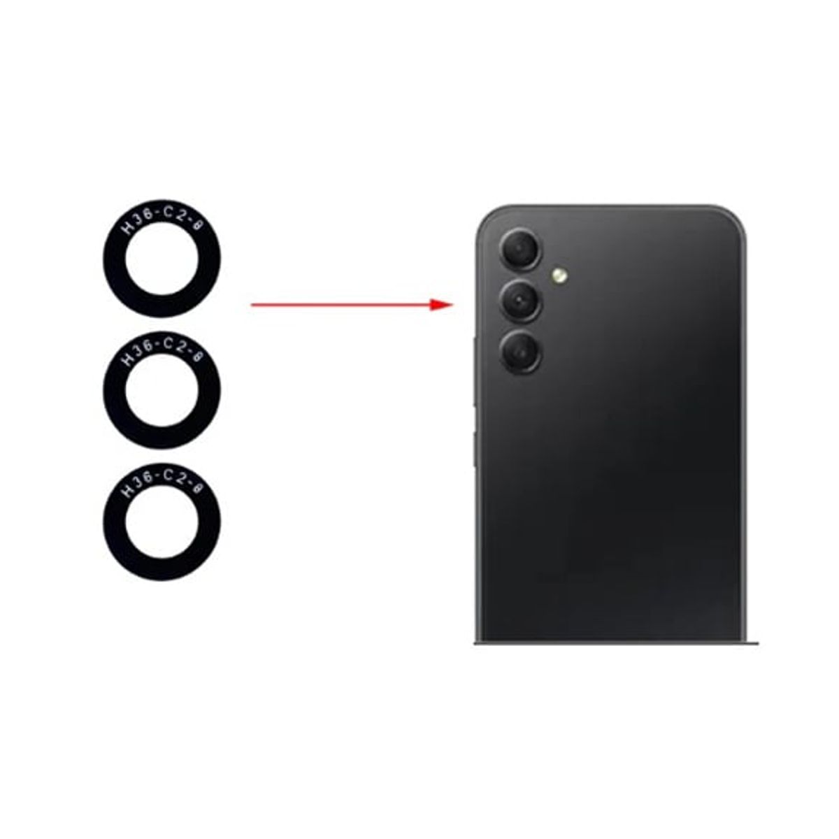 GENERICO - Repuesto lente Vidrio de cámara Samsung A34