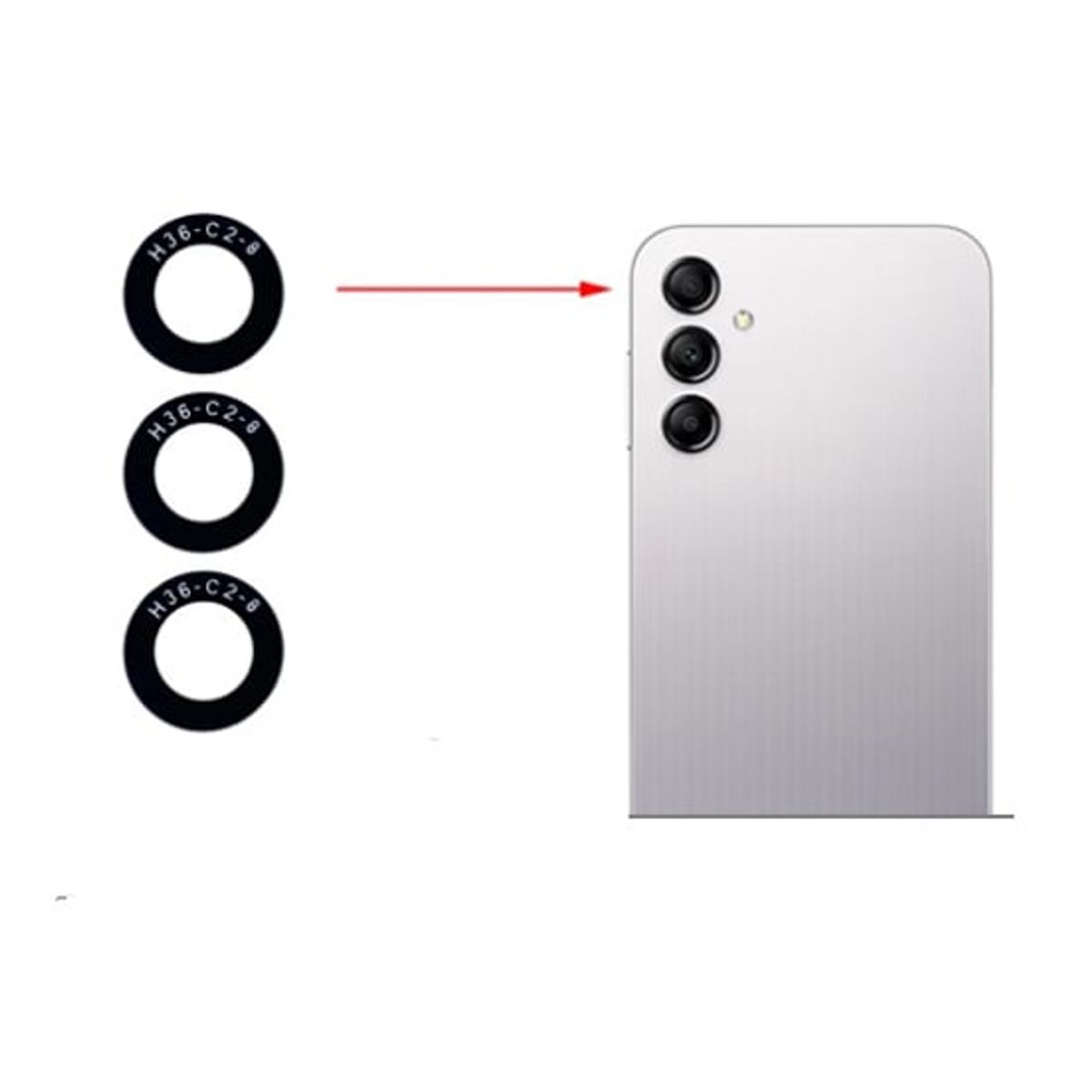 GENERICO - Repuesto lente Vidrio de cámara Samsung A14 4G