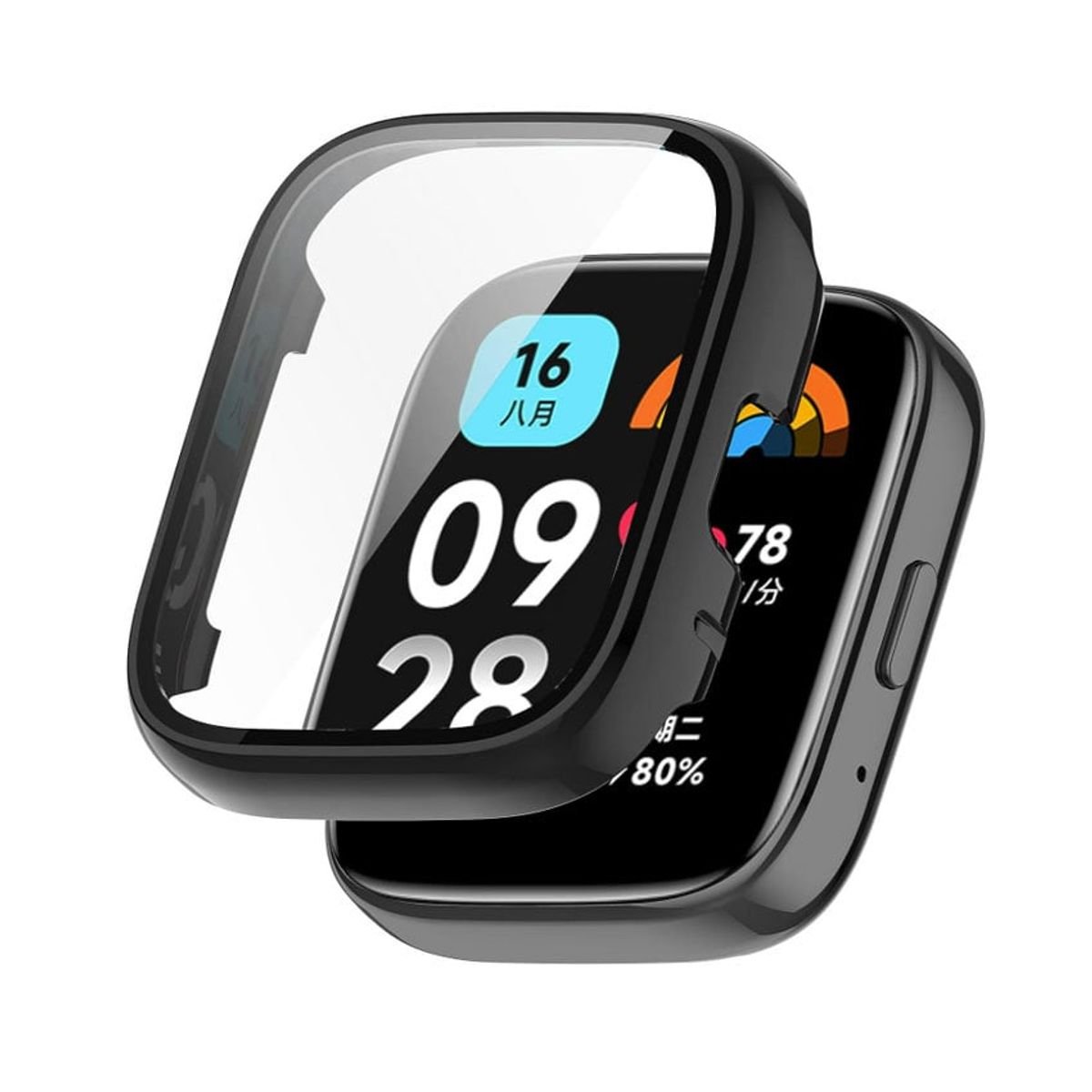 GENERICO - Bumper con Vidrio incorporado para Redmi Watch 3 - Negro