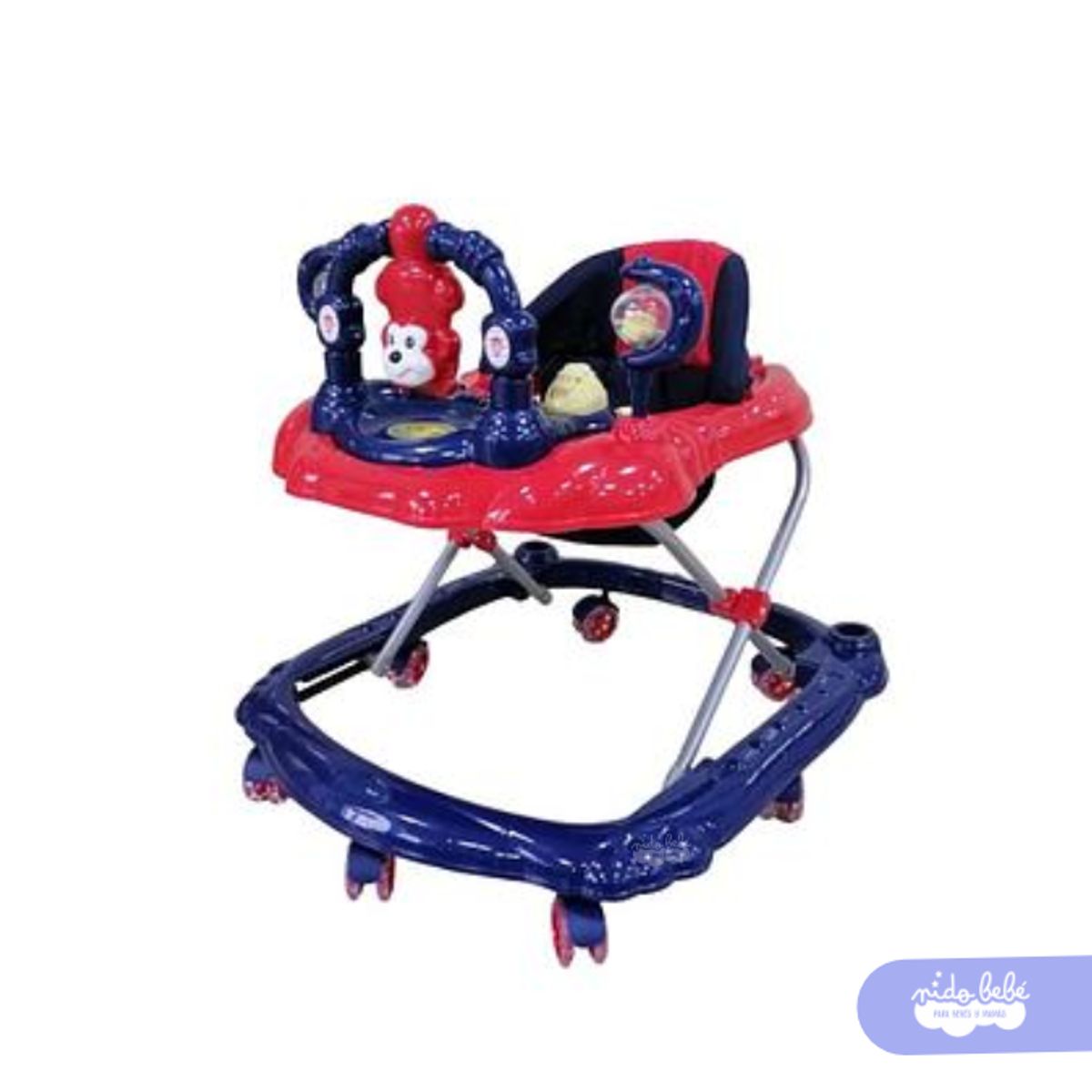 GENERICO - Andador Para Bebé Musical «MONITO» Azul rojo