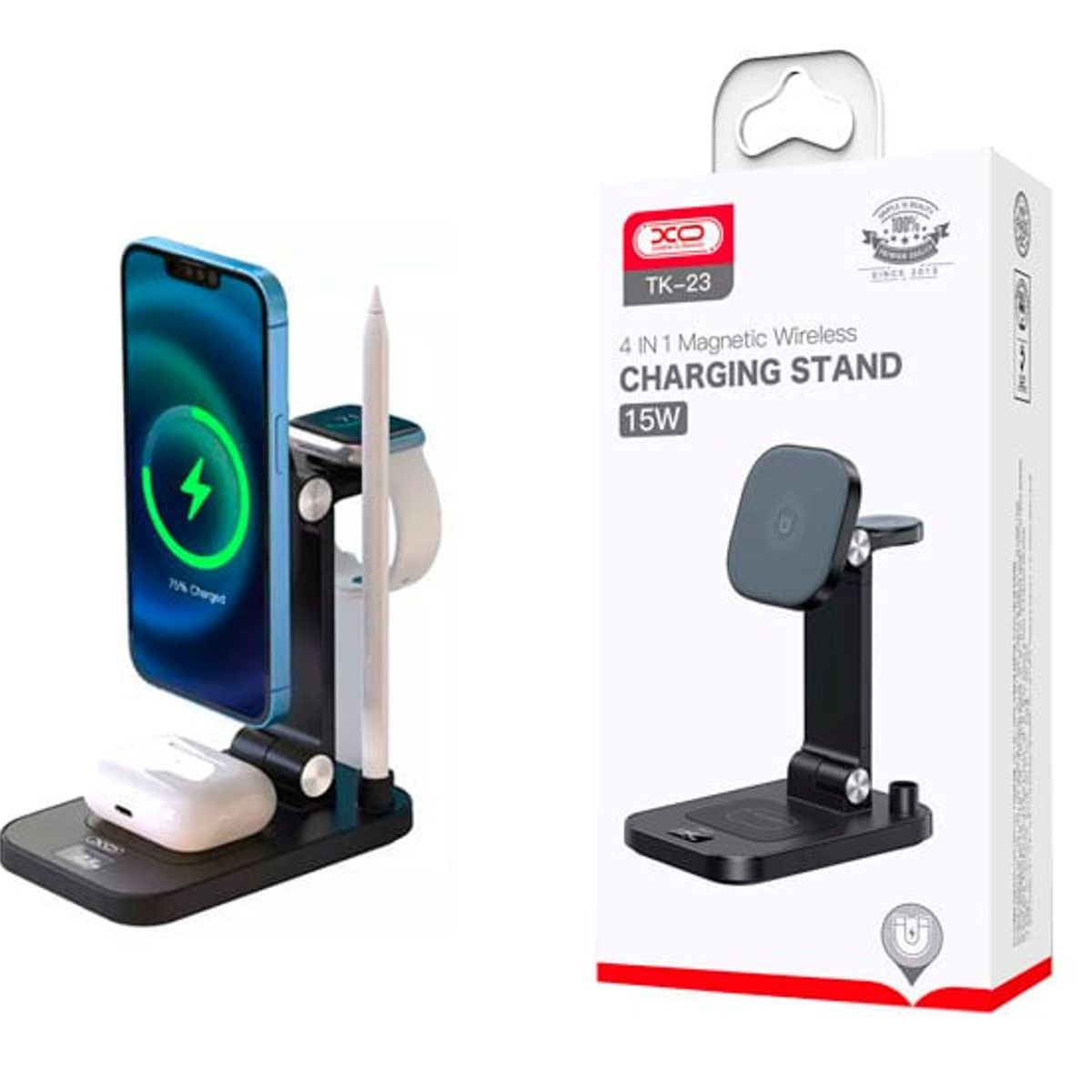 XO SIMPLE IS BEAUTY - Soporte magnético 15W para carga inalámbrica 4 en 1 XO-TK23
