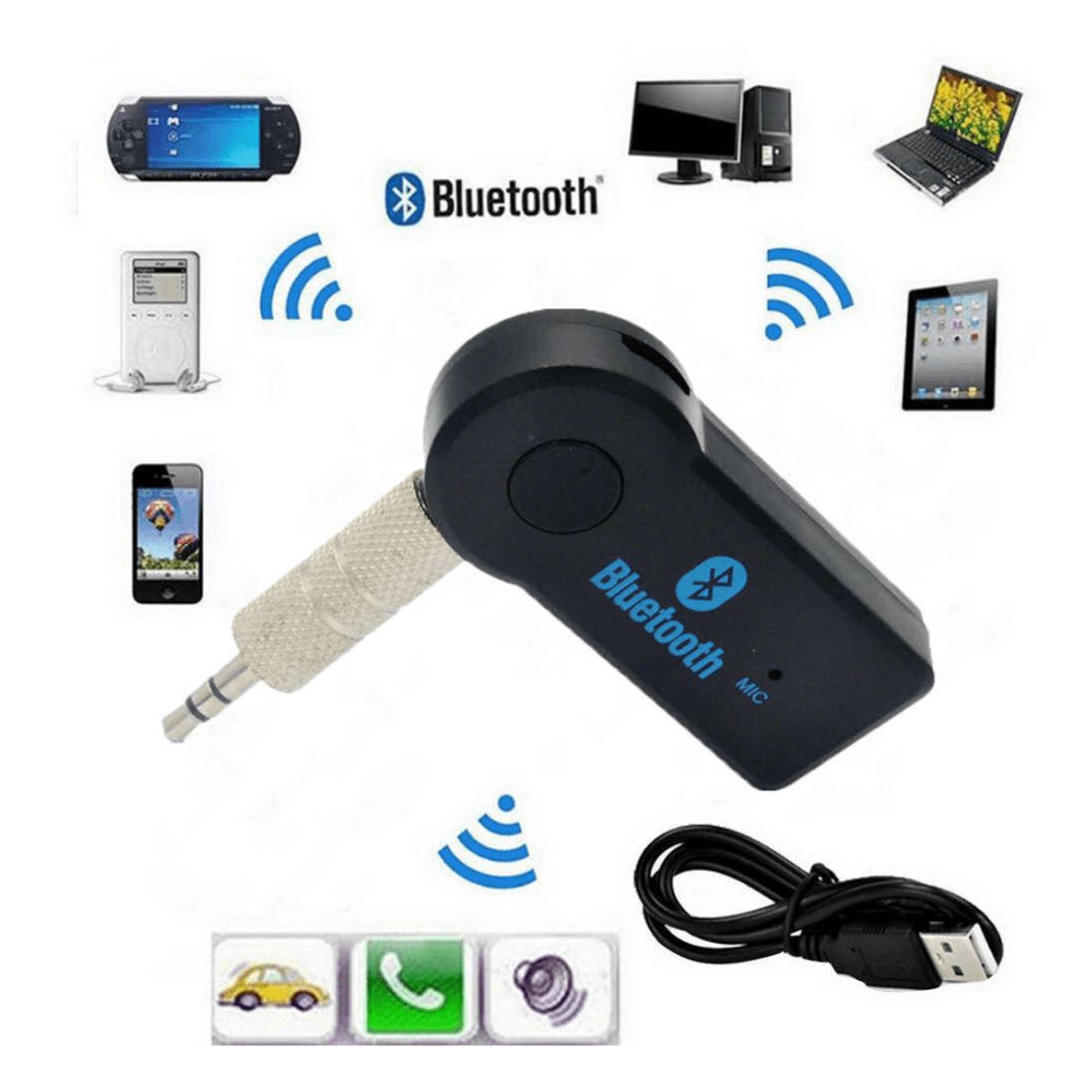 OEM - Receptor Bluetooth Adaptador 3.5 para Autos
