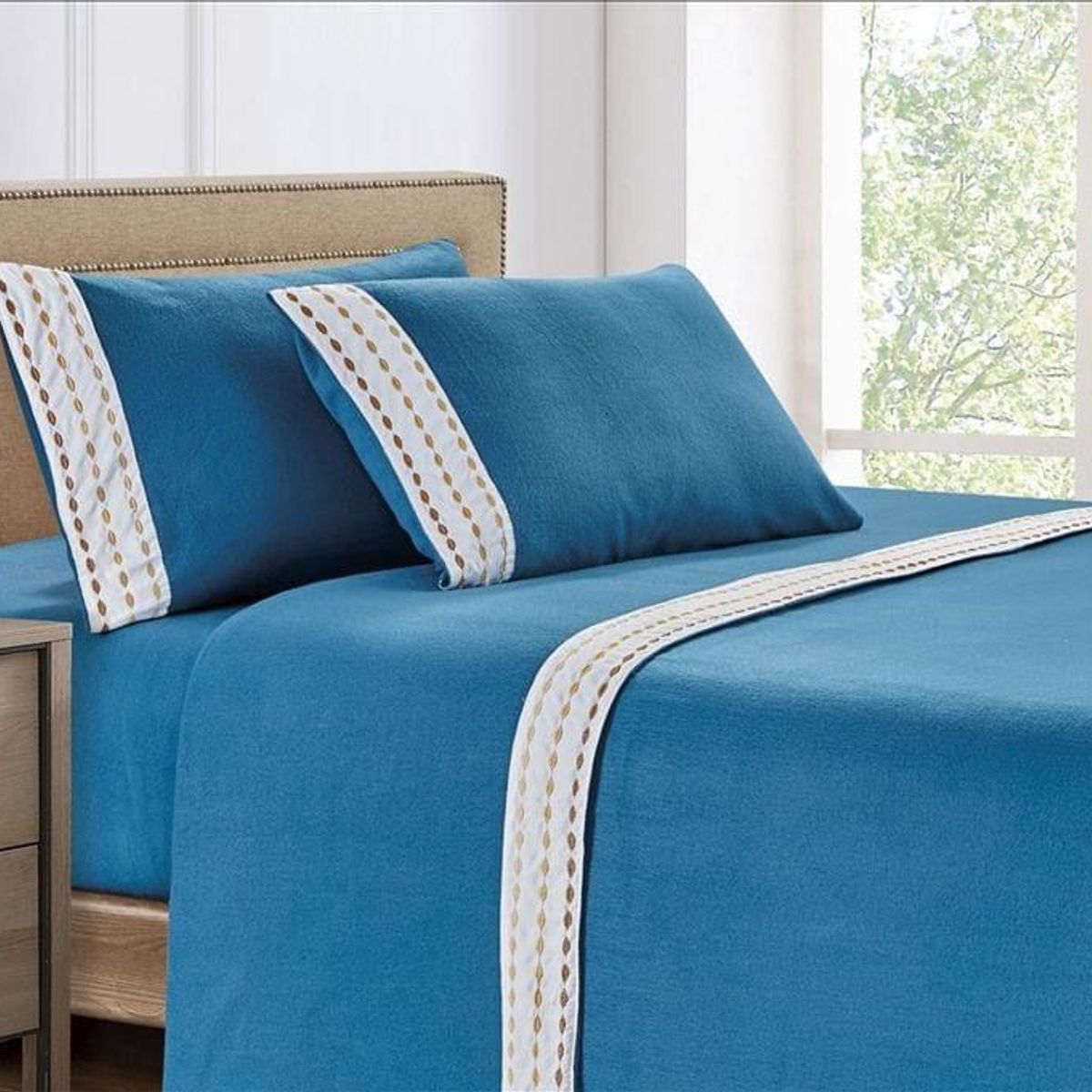 CASATEX - Juego de Sábanas Polar Bordada Ultra Suave 2 Plazas