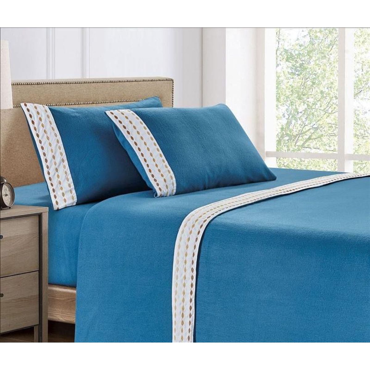 CASATEX - Juego de Sábanas Polar Bordada Ultra Suave 2 Plazas