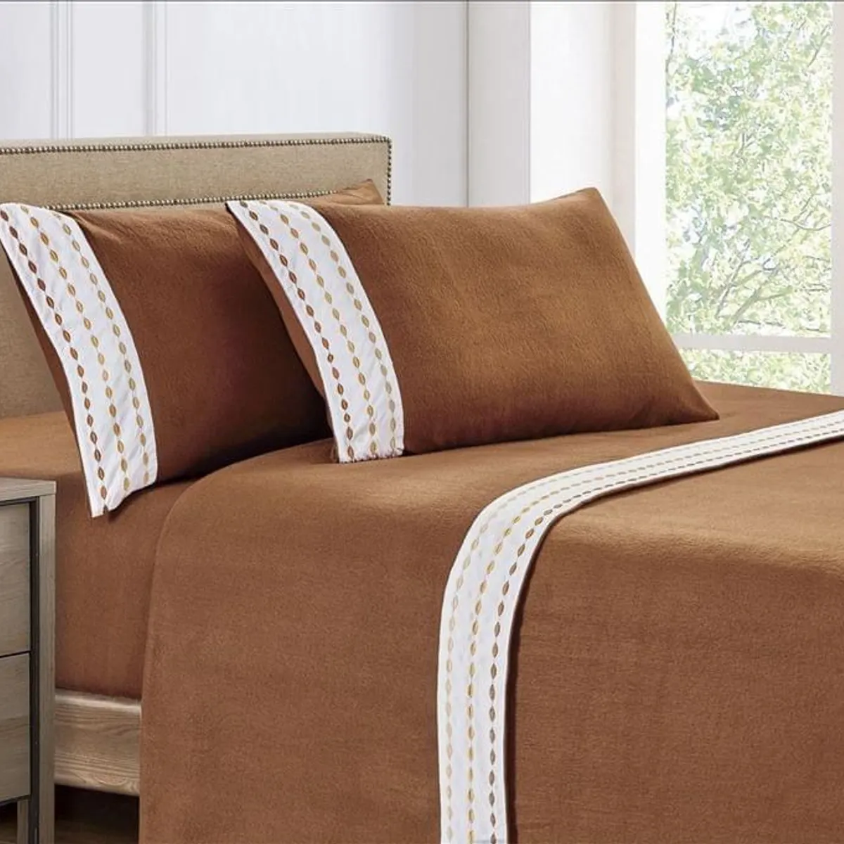 CASATEX - Juego de Sábanas Polar Bordada Ultra Suave 2 Plazas