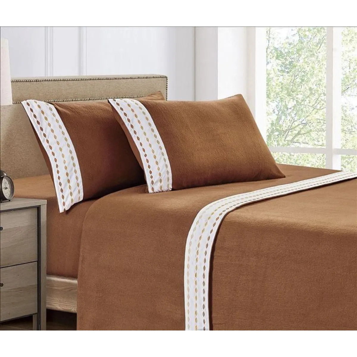 CASATEX - Juego de Sábanas Polar Bordada Ultra Suave 2 Plazas