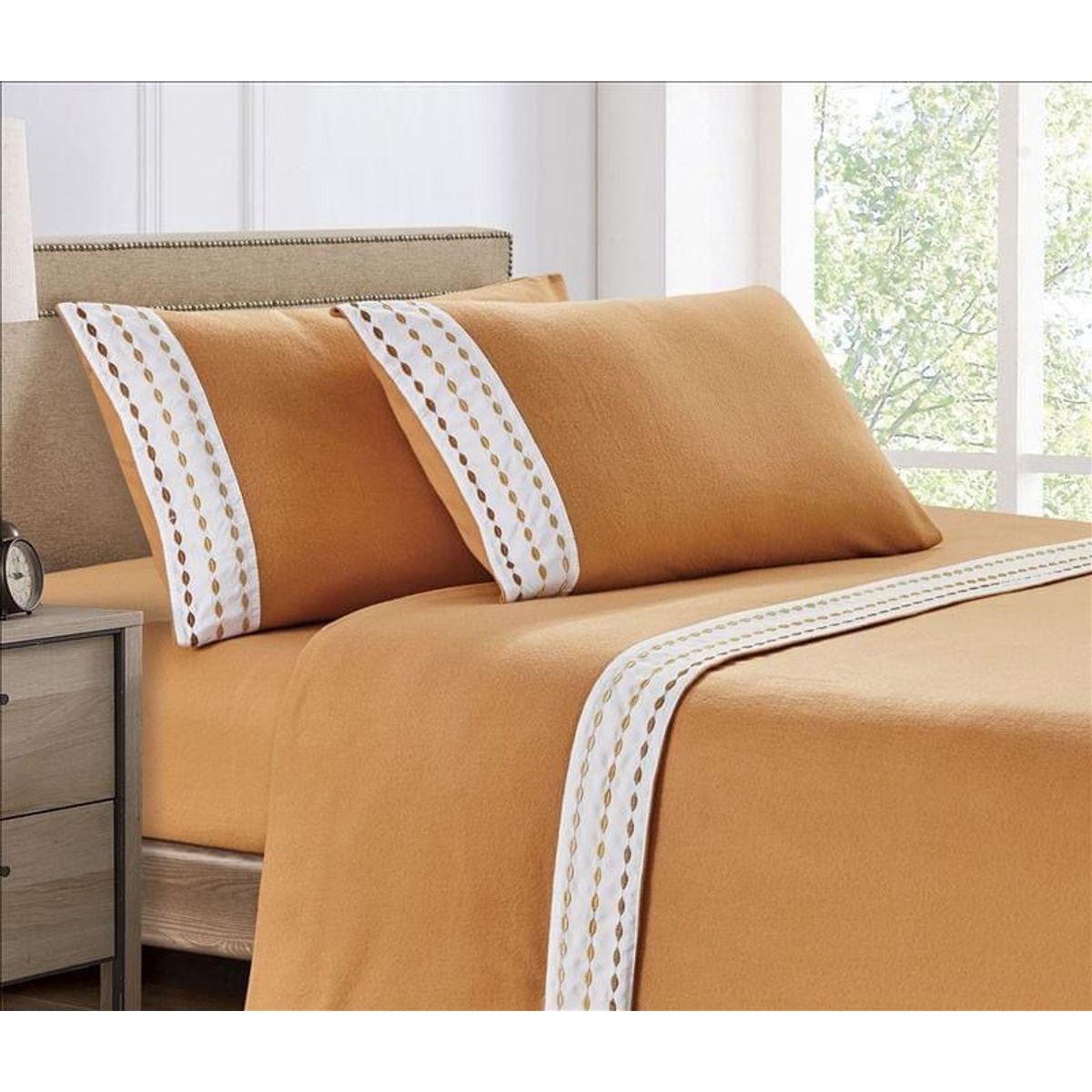 CASATEX - Juego de Sábanas Polar Bordada Ultra Suave 2 Plazas