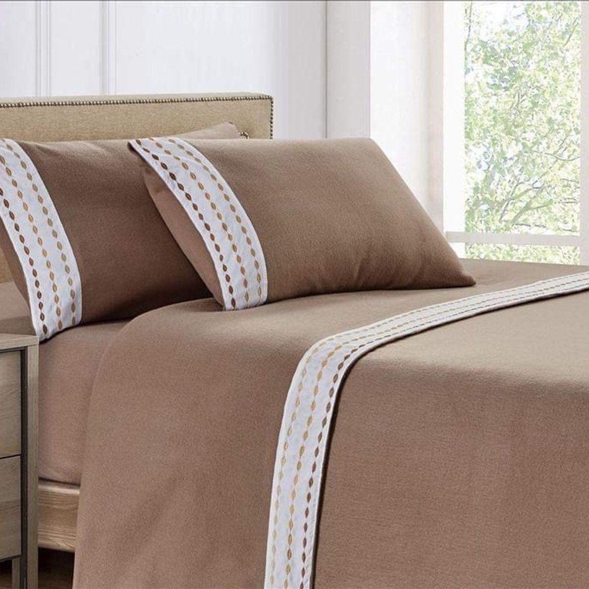 CASATEX - Juego de Sábanas Polar Bordada Ultra Suave 2 Plazas