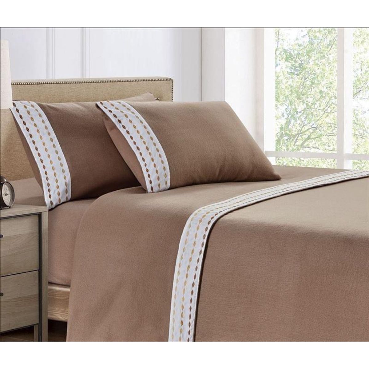 CASATEX - Juego de Sábanas Polar Bordada Ultra Suave 2 Plazas