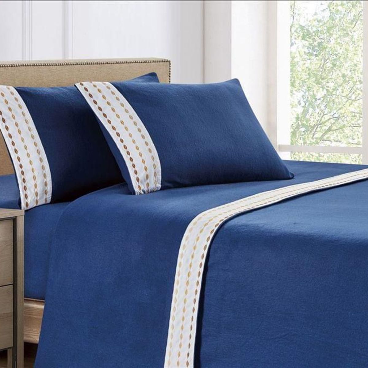 CASATEX - Juego de Sábanas Polar Bordada Ultra Suave 2 Plazas