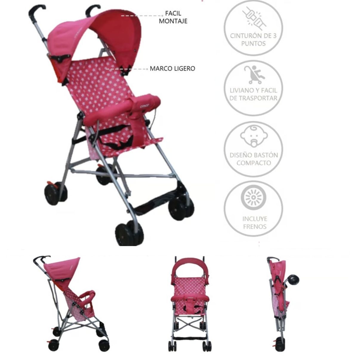 COSCO - COCHE  BASTON DE PASEO POOL -ROJO