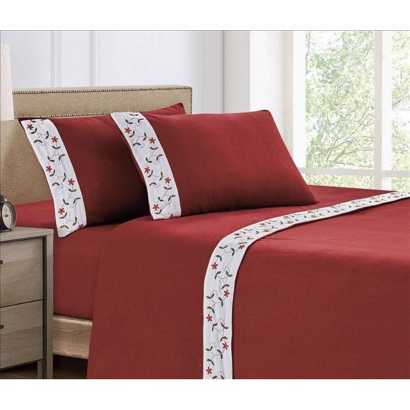 CASATEX - Juego de Sábanas Polar Bordada Ultra Suave Queen