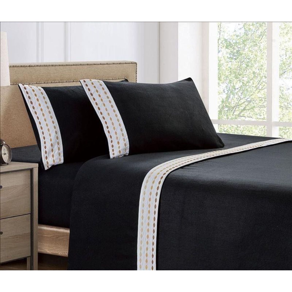 CASATEX - Juego de Sábanas Polar Bordada Ultra Suave Queen