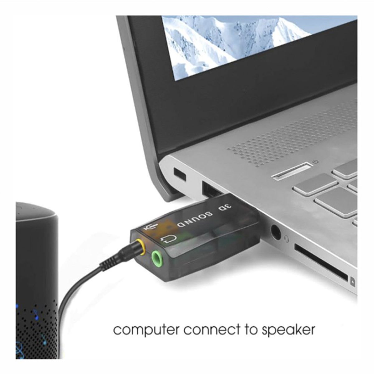 OEM - Tarjeta De Sonido 5.1 USB Audio 3D Externo Adaptador 3.5 Jack