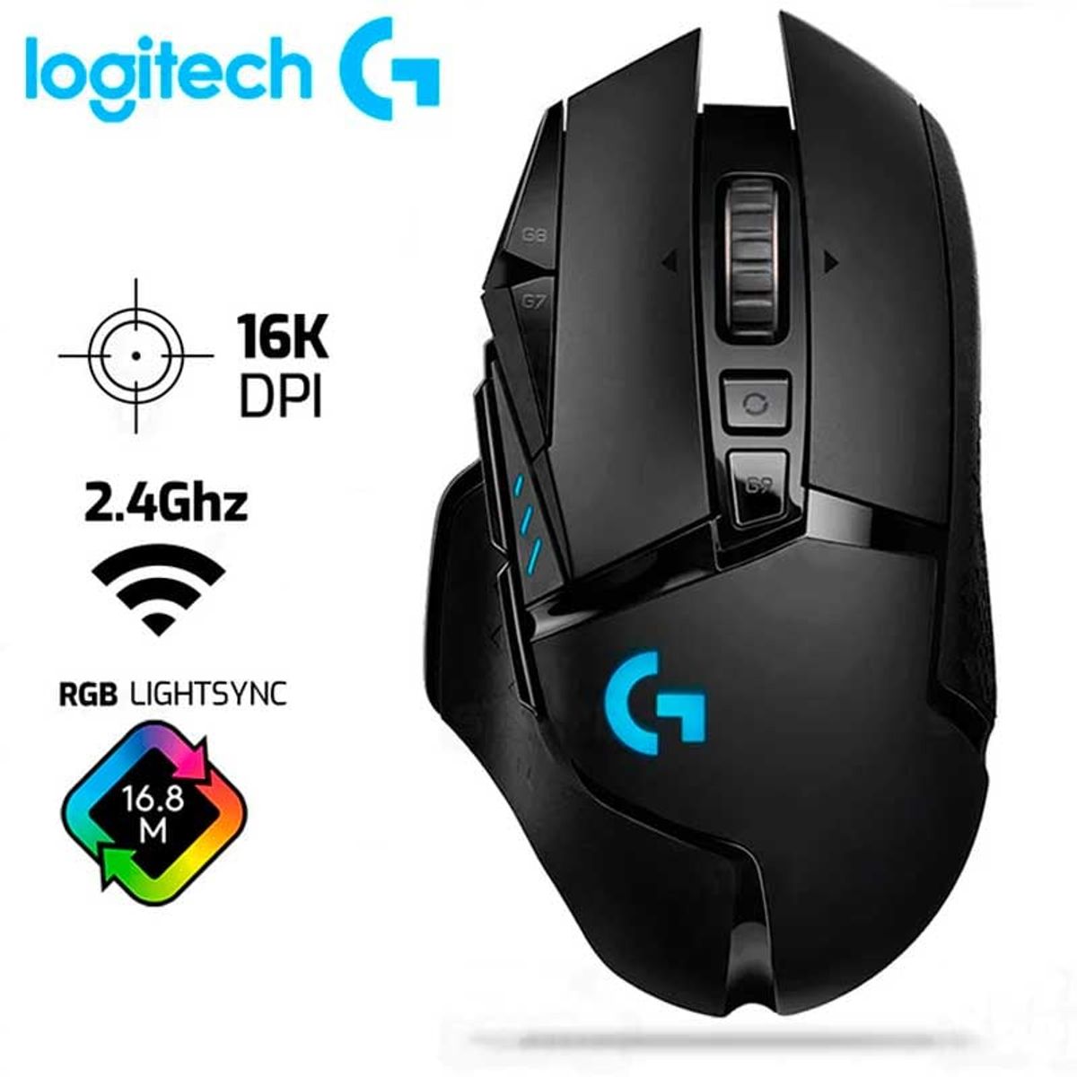 LOGITECH - Mouse LOGITECH G502 LIGHTSPEED Inalambrico 16,000 DPI RGB