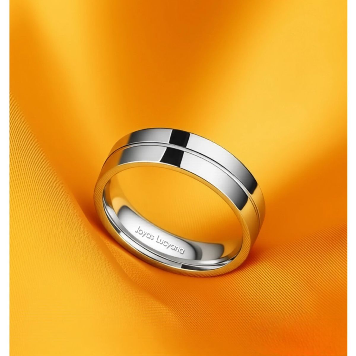 LUCYANA JOYAS Y ACCESORIOS - Aros de Matrimonio Alianzas Pareja HOMBRE Plateado - Joyas Lucyana