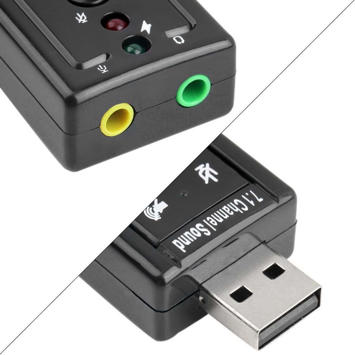 OEM - Tarjeta De Sonido 7.1 USB Audio 3D Externo Adaptador 3.5 Jack