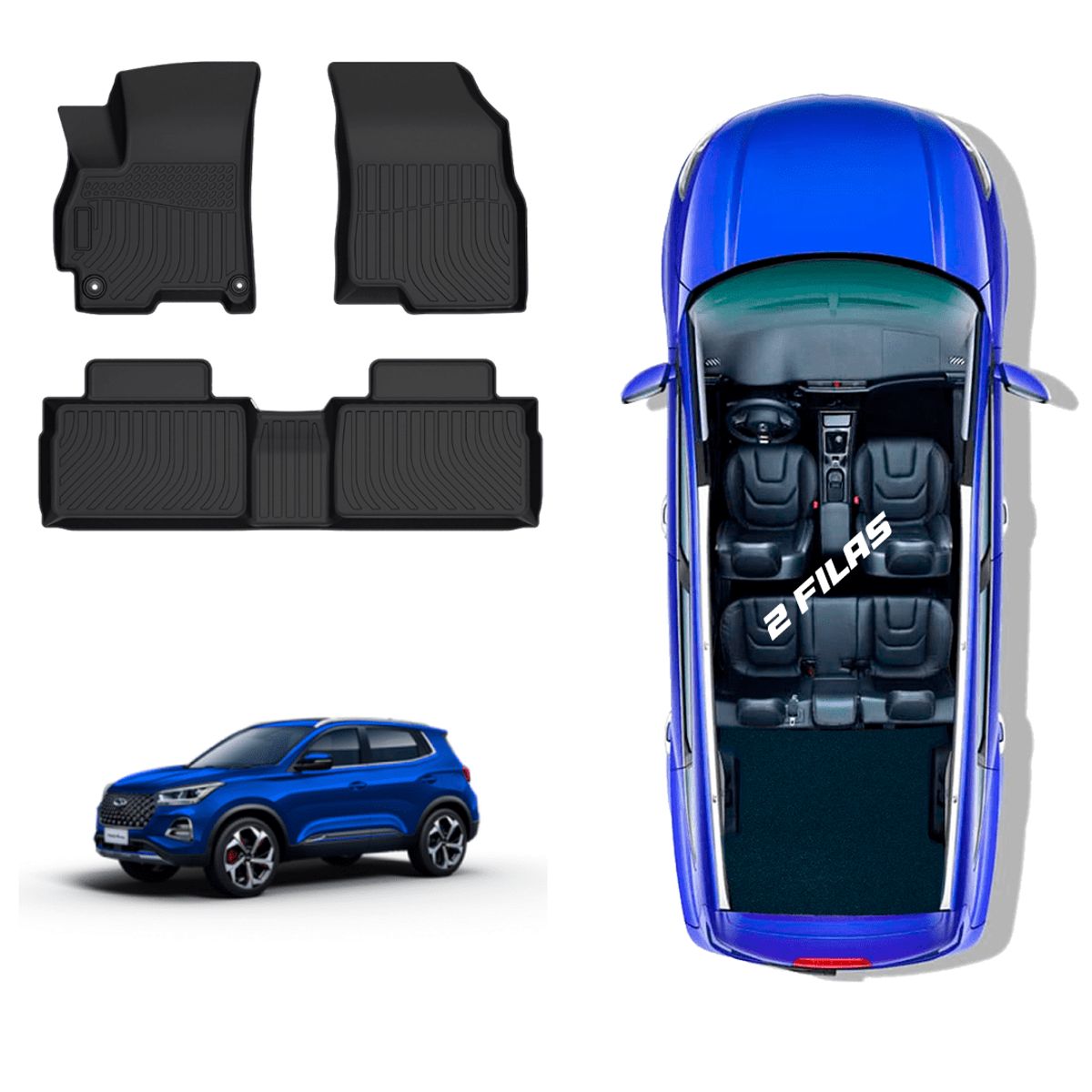 TECGO - PROTECTOR PISO 5D TPE CHERY TIGGO 4 PRO 2021 EN ADELANTE