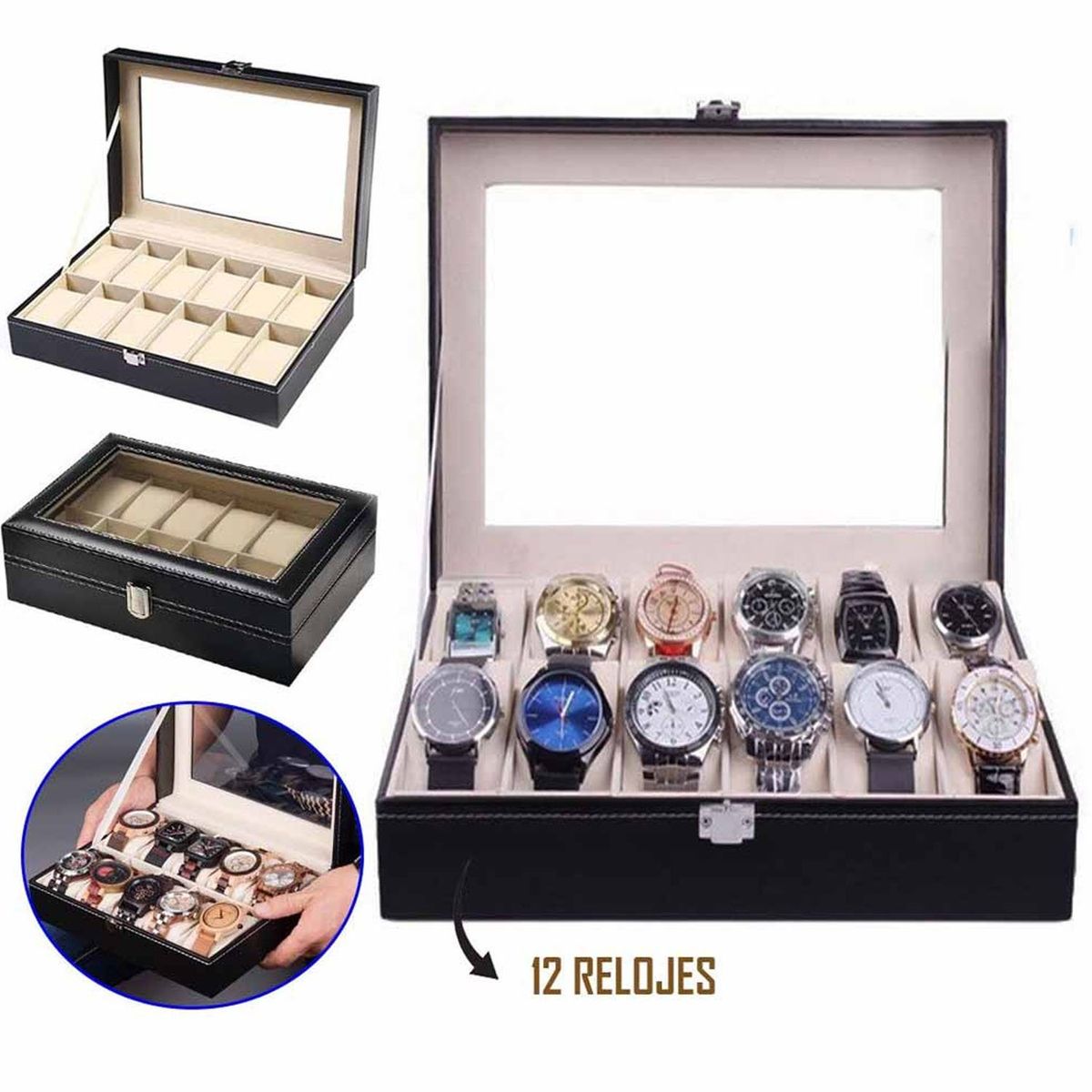 SM - Organizador de Relojes 12 Compartimientos