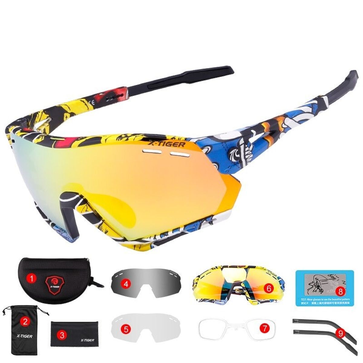 OEM - Lentes Ciclismo X-TIGER EXS3-11 Polarizados Fotocromáticos