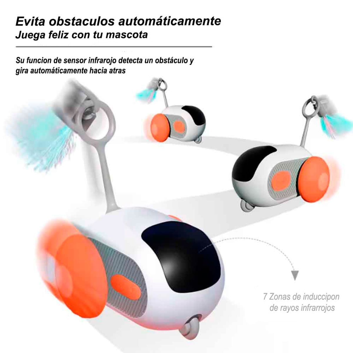 VARIOS - Juguete para Gatos Carro con Control BlancoNaranja pgct081