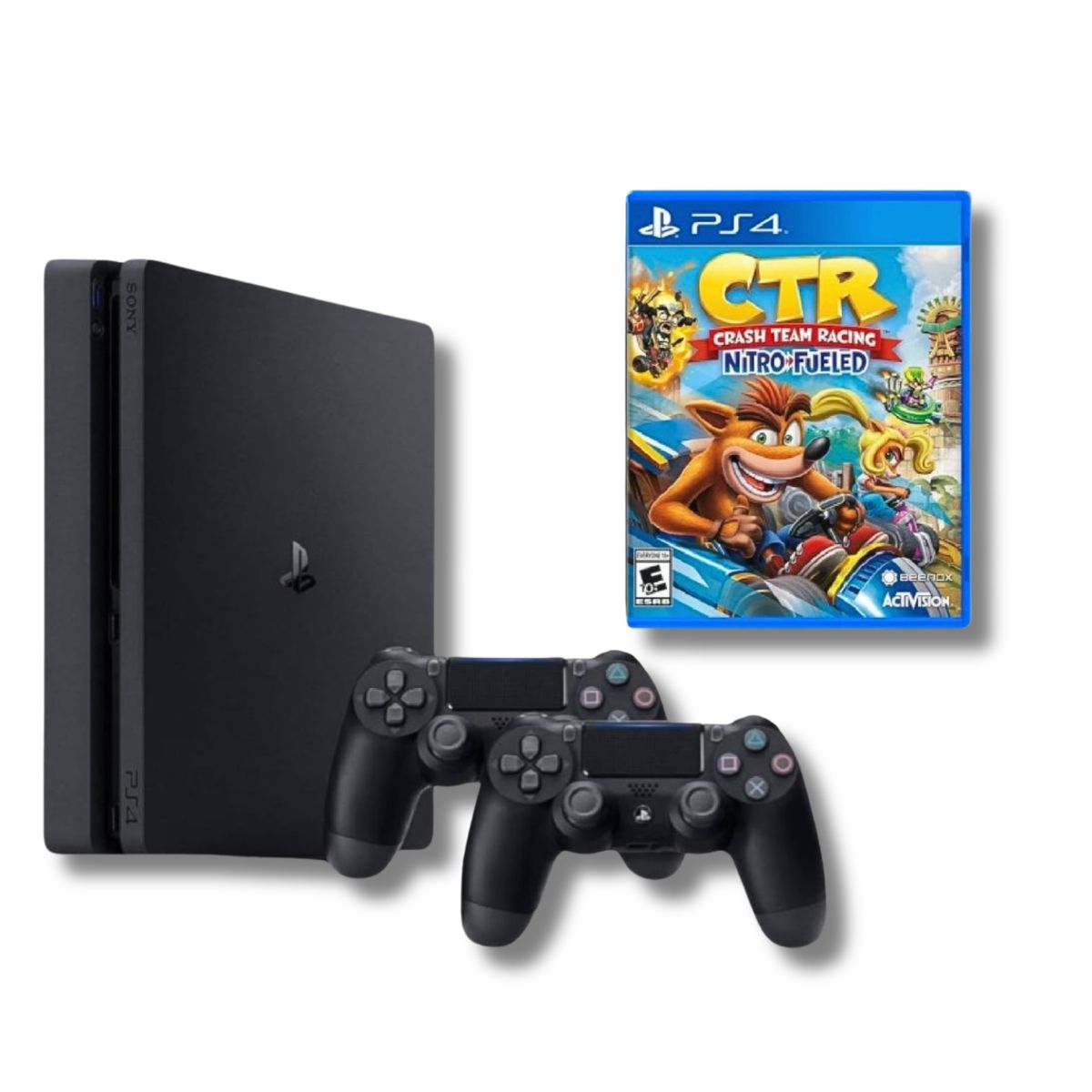 SONY - Consola PS4 Slim 1TB Negro  Crash Team Racing+2 mandos Reacondicionada
