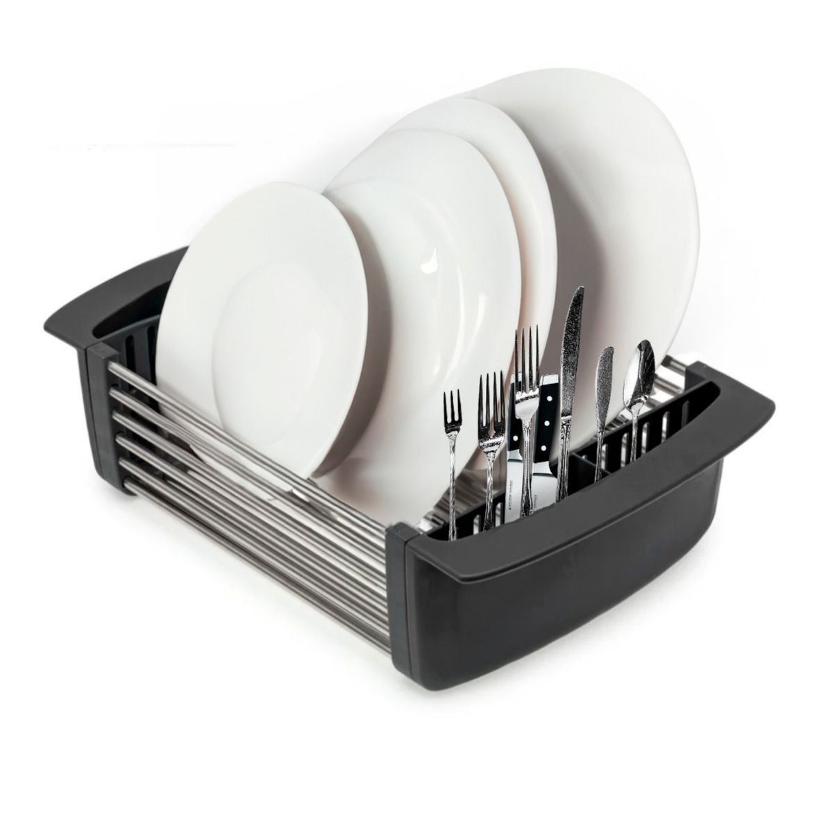 JOIE - Escurridor de platos expandible para fregadero Joie gris