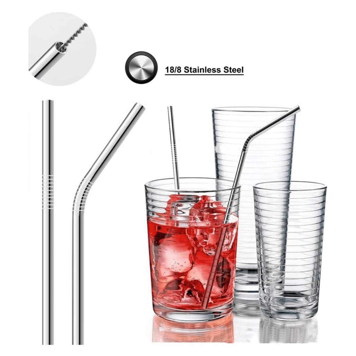 GENERICO - Set 04 Sorbetes de Acero Inoxidable mas Cepillo limpiador