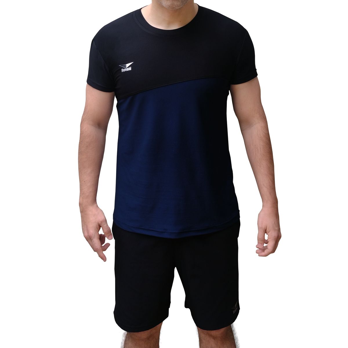 REVATI - Polo deportivo hombre licrado azul