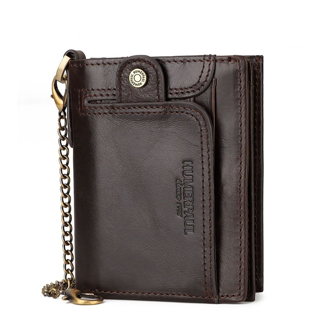 GENERICO - BILLETERA HOMBRE HUMERPAUL - CUERO ORIGINAL CON BOTON FRONTAL