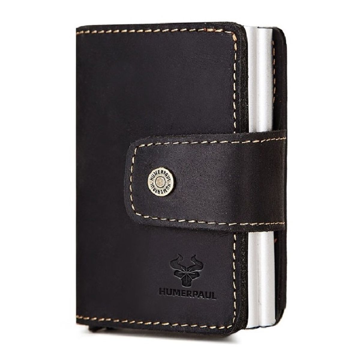 GENERICO - BILLETERA DOBLE TARJETERO 100 CUERO MARCA HUMERPAUL ORIGINAL