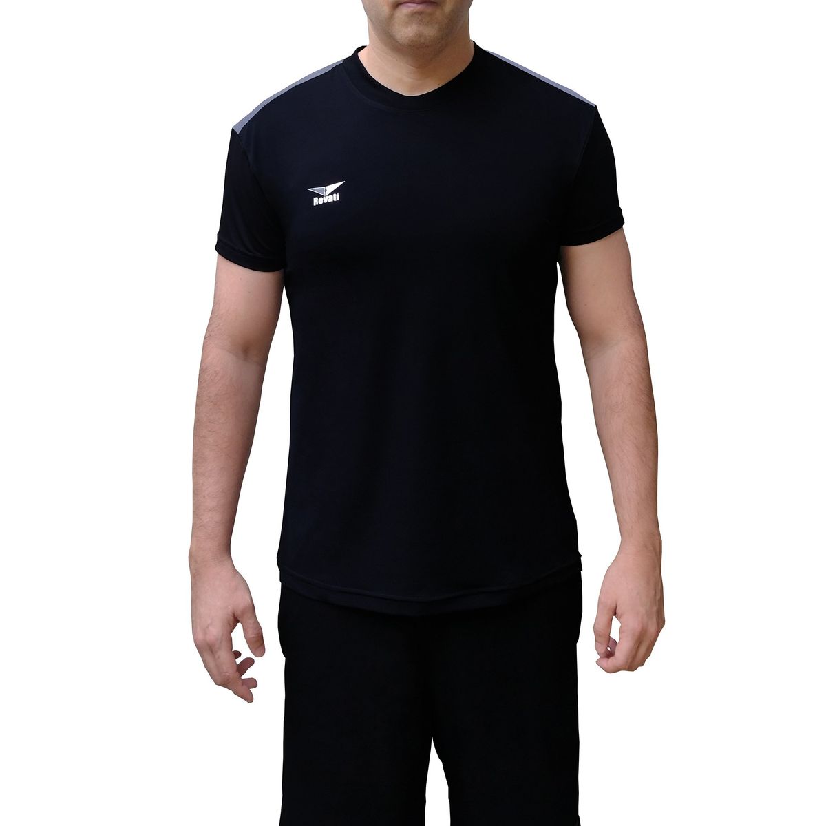 REVATI - Polo deportivo hombre licrado - lineas plomas en los hombros