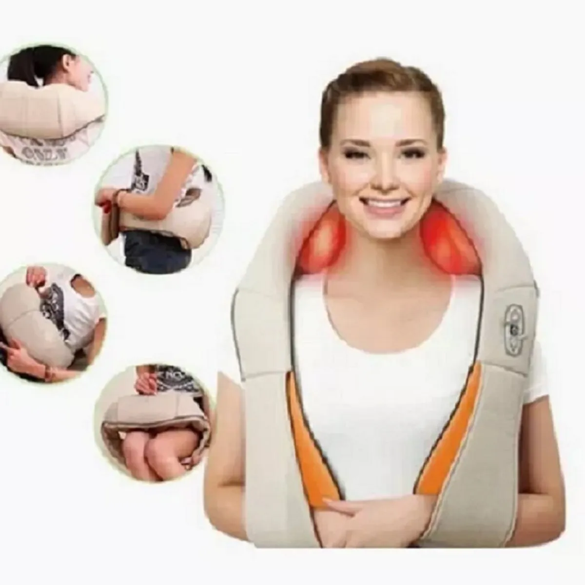 GENERICO - Masajeador Cervical y Espalda Infrarojo en Forma de U con 16 Nodos